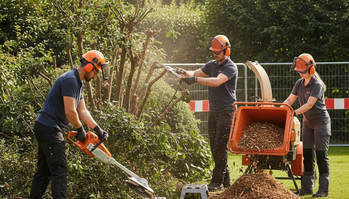 Columbia, MO arborist removing overgrown shrubs for safe, efficient tree service
