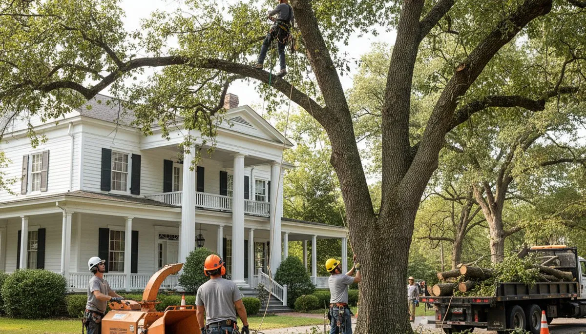 Tree service crew in Columbia, MO providing professional tree removal and trimming services