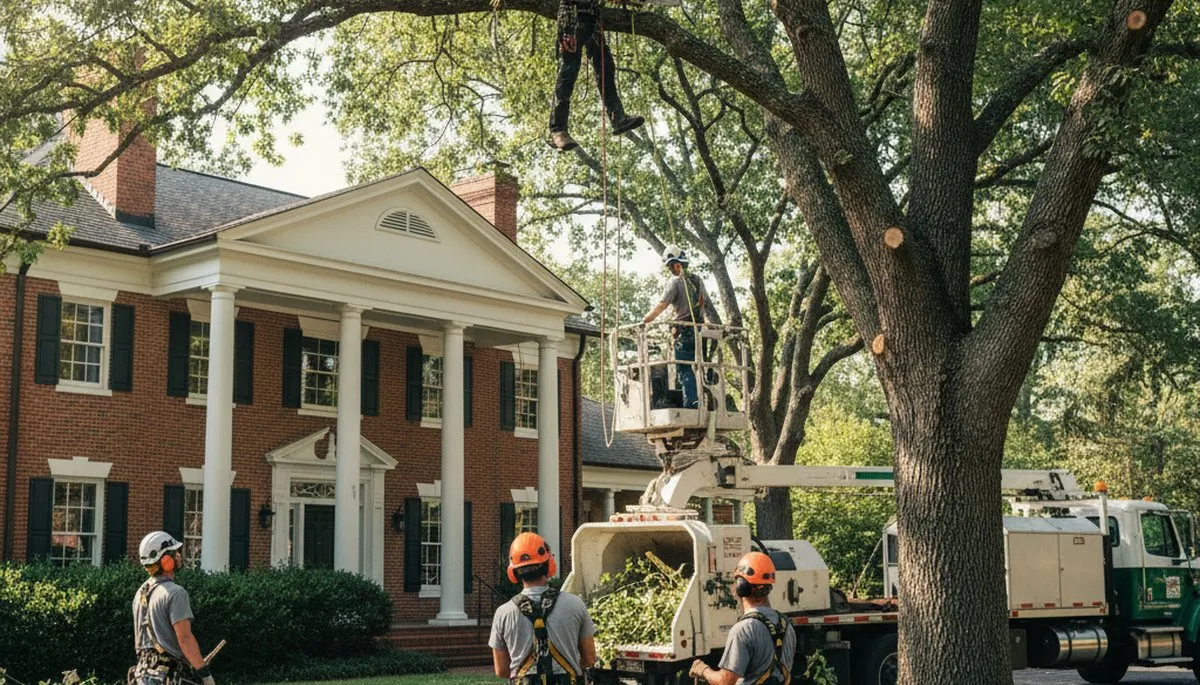 Tree service crew in Columbia, MO providing professional tree removal and cleanup services