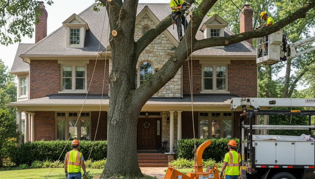Tree service crew in Columbia, MO providing professional tree removal and trimming services
